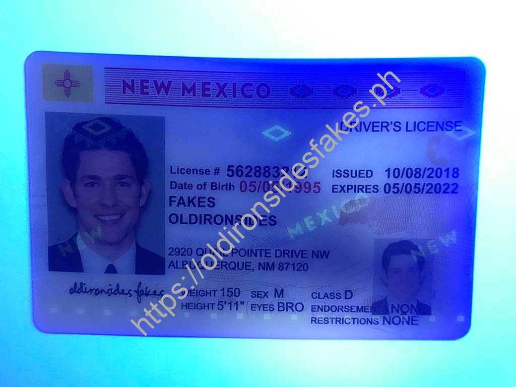 New Mexico Driver License (NM) | old ironsides fakes - Image 2