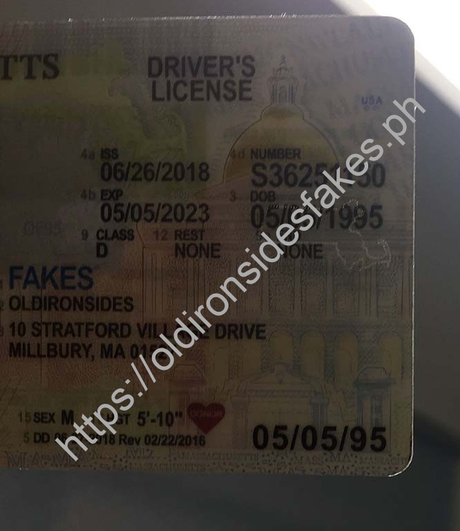 Massachusetts Driver License (New MA O21) | old ironside fake - Image 3